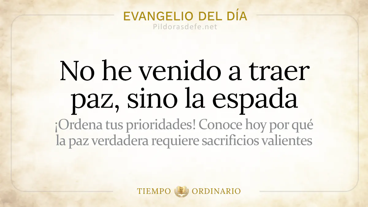 Evangelio del dia Lunes Mateo     No he venido a traer paz  jul webp