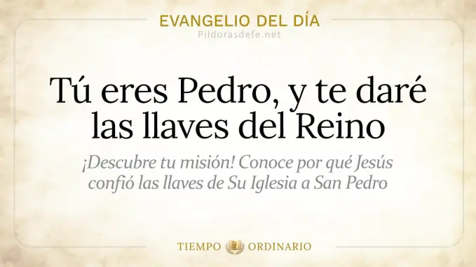 Evangelio del dia Lunes Mateo    Tu eres Pedro  jun 
