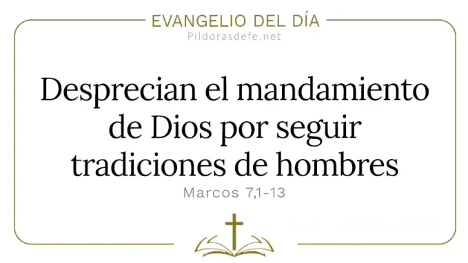 Evangelio del dia Marcos    desprecian el mandamiento de Dios  feb 