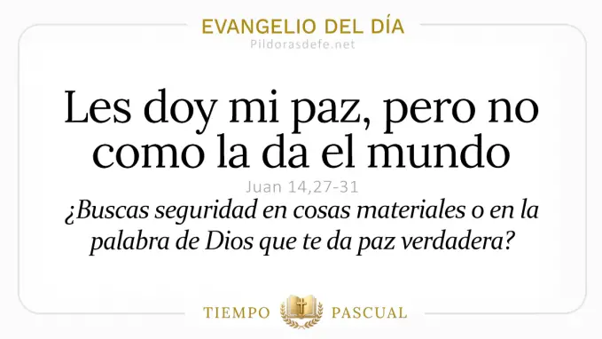 Evangelio del dia Martes Juan    Les doy mi paz  mayo 