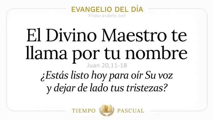 Evangelio del dia Martes Juan    El Divino Maestro te llama por tu nombre  Abril 