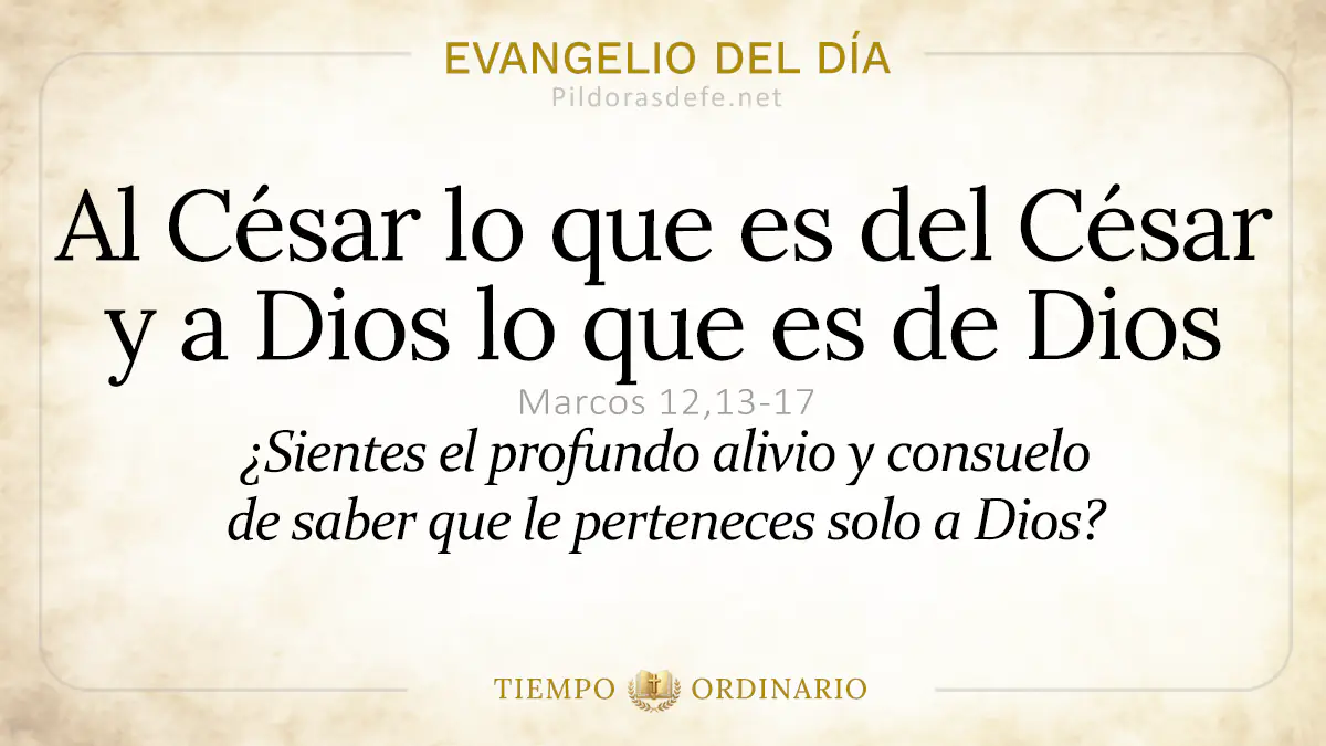 Evangelio del dia Martes Marcos    Al Cesar lo del Cesar a Dios lo de Dios  jun webp