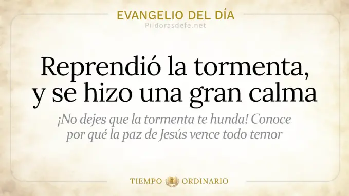 Evangelio del dia Martes Mateo    Reprendio la tormenta se hizo gran calma  jun 