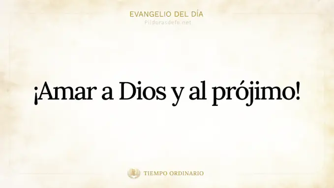 Evangelio del dia Mateo    Amar a Dios y al Projimo 