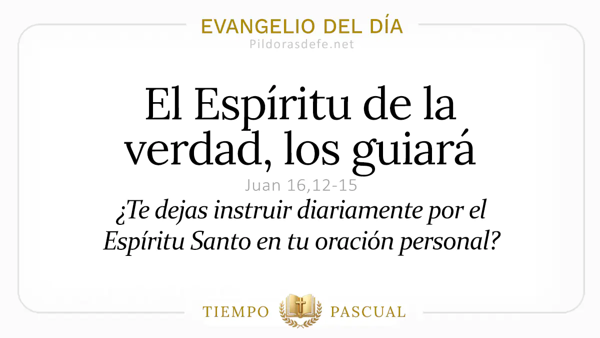 Evangelio del dia Miercoles Juan    El Espiritu de la Verdad  mayo webp