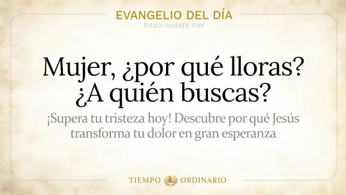 Evangelio del dia Miercoles Juan      Mujer por que lloras  jul 