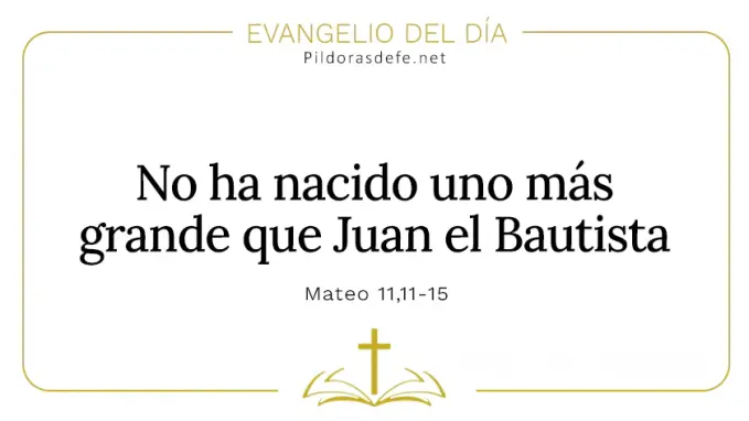 Evangelio del dia No ha nacido mas grande que Juan Bautista Mateo    Cita Biblica   