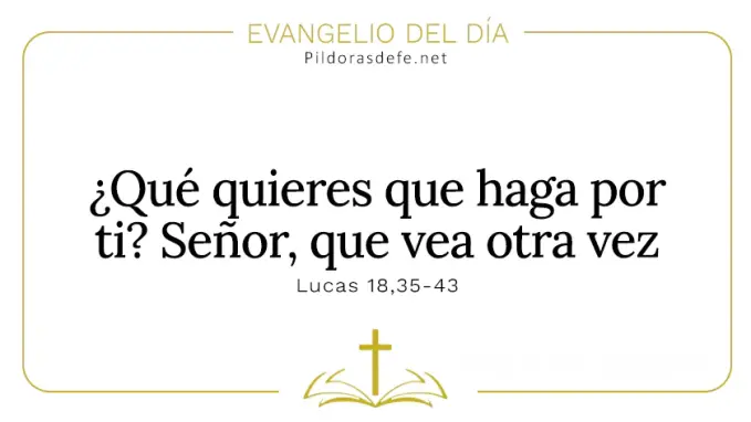 Evangelio del dia Que quieres que haga Senor que vea Lucas Cita Biblica Evangelio del dia Que quieres que haga Senor que vea Lucas Cita Biblica