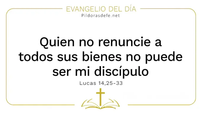 Evangelio del dia Quien no renuncia bienes no puede ser discipulo Lucas    Cita Biblica   