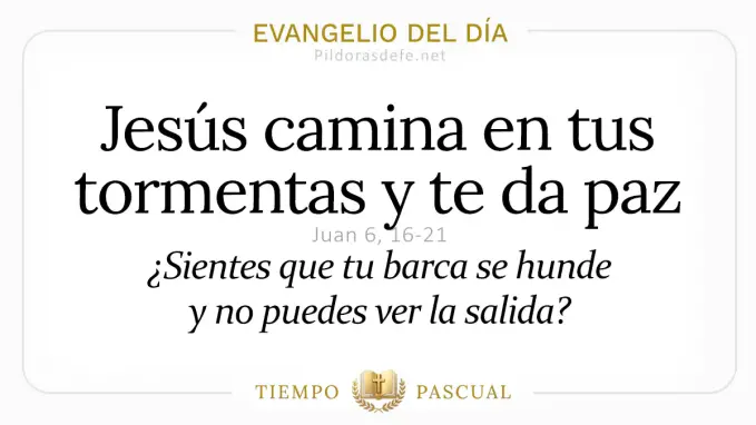 Evangelio del dia Sabado Juan    Jesus camina sobre aguas tormentas  Abril 