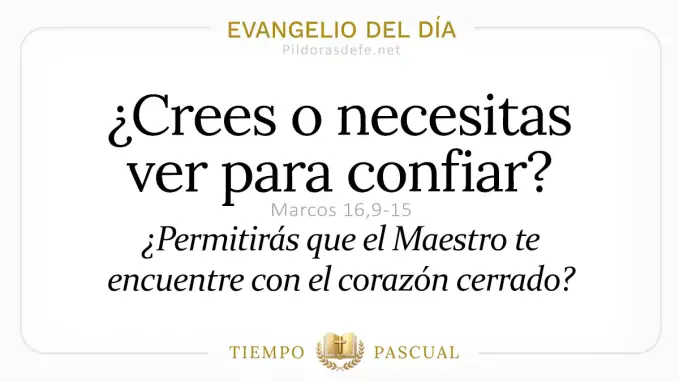 Evangelio del dia Sabado Marcos    Crees o necesitas ver  Abril 