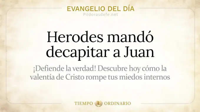 Evangelio del dia Sabado Mateo    Herodes mando decapitar a Juan  Agosto 