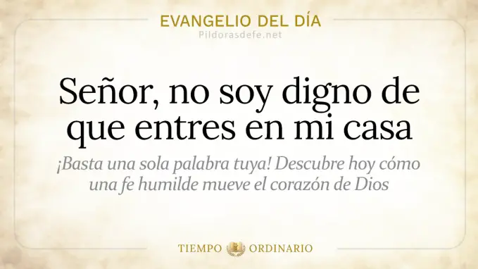 Evangelio del dia Sabado no soy digno de que entres en mi casa  jun 