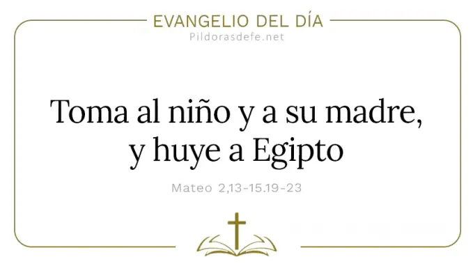Evangelio del dia Sagrada Familia Huye a Egipto Mateo      Cita Biblica   