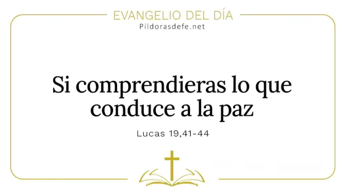 Evangelio del dia Si supieras que conduce a la paz Lucas    Cita Biblica   