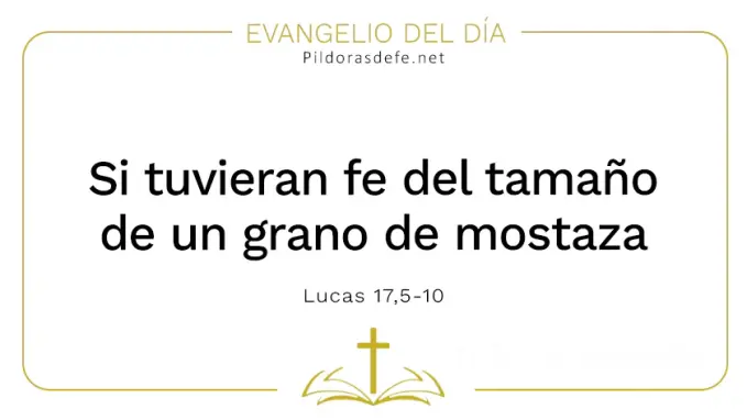 Evangelio del dia Si tuvieran fe grano de mostaza Lucas    Cita Biblica   