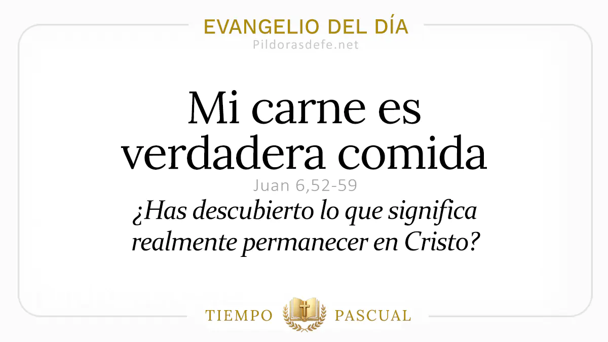 Evangelio del dia Viernes Juan    Mi carne es verdadera comida  abril webp