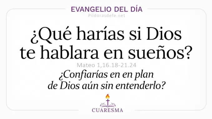 Evangelio del dia jueves Mateo      Si Dios te hablara en suenos San Jose  Mar 