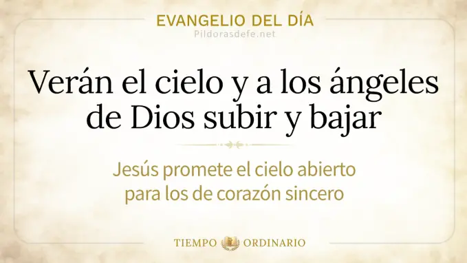 Evangelio del dia martes Juan    veran cielo angeles subir bajar 