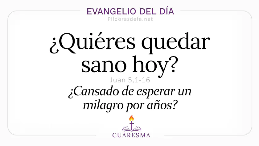 Evangelio del dia martes Juan    Quieres quedar sano paralitico piscina de Betesda  Mar webp