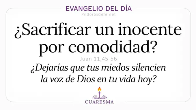 Evangelio del dia sabado Juan    Matar a un inocente por comodidad  Mar 