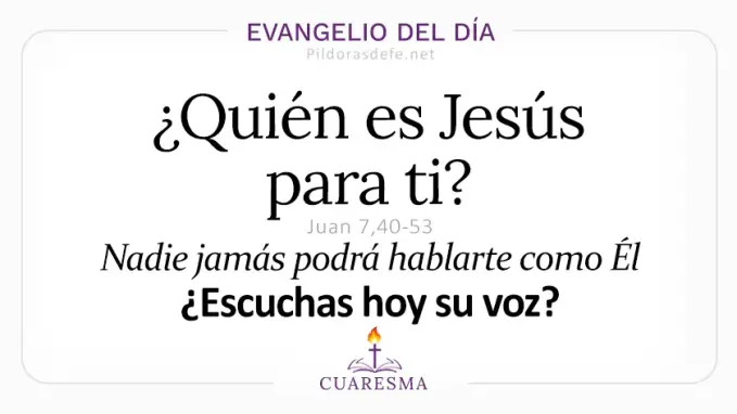Evangelio del dia sabado Juan    Quien es Jesus nadie ha hablado como El  Mar 