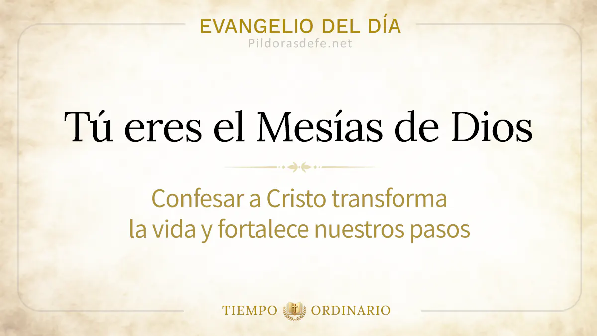 Evangelio del dia viernes Lucas    Tu eres el Mesias de Dios webp