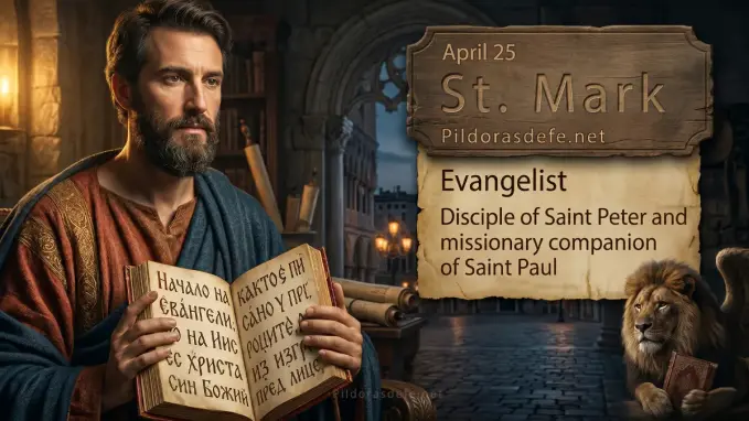 Saint of the day Saint Mark Evangelist lion scribe St Peter