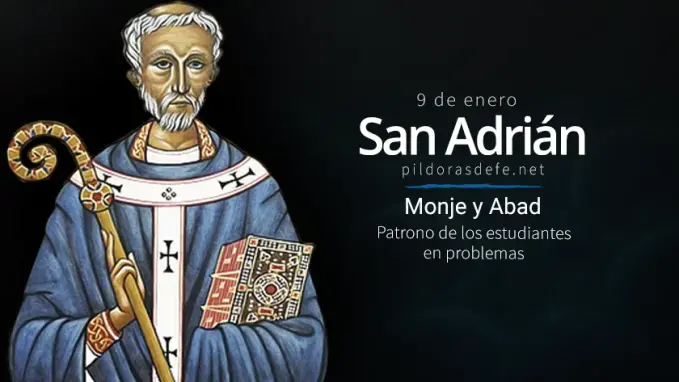 San Adrian de Canterbury Monje y Abad patrono de los estudiantes en problema