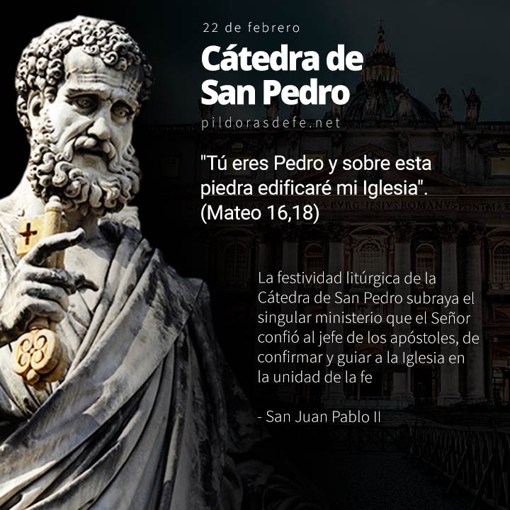 Cátedra de San Pedro: Fiesta de la Iglesia: Tú eres Pedro y sobre esta Piedra edificaré mi Iglesia