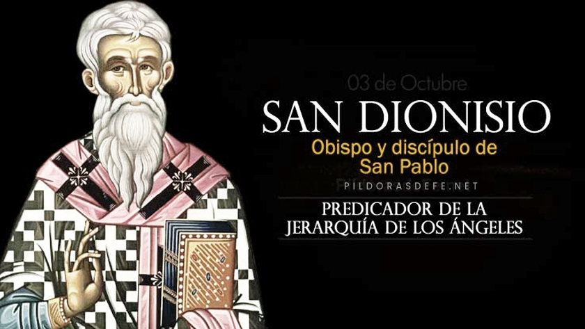 san dionisio areopaguita predicador de la jerarquia angelical obispo de atenas biografia