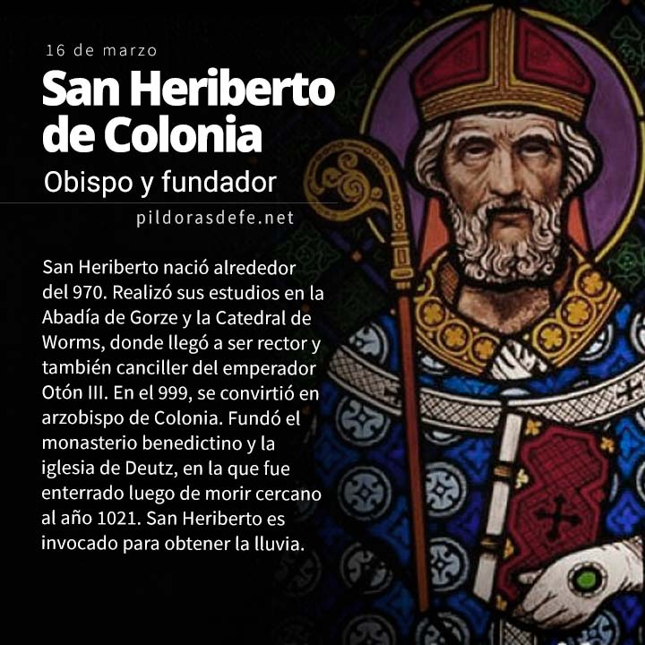 San Heriberto de Colonia, obispo y fundador