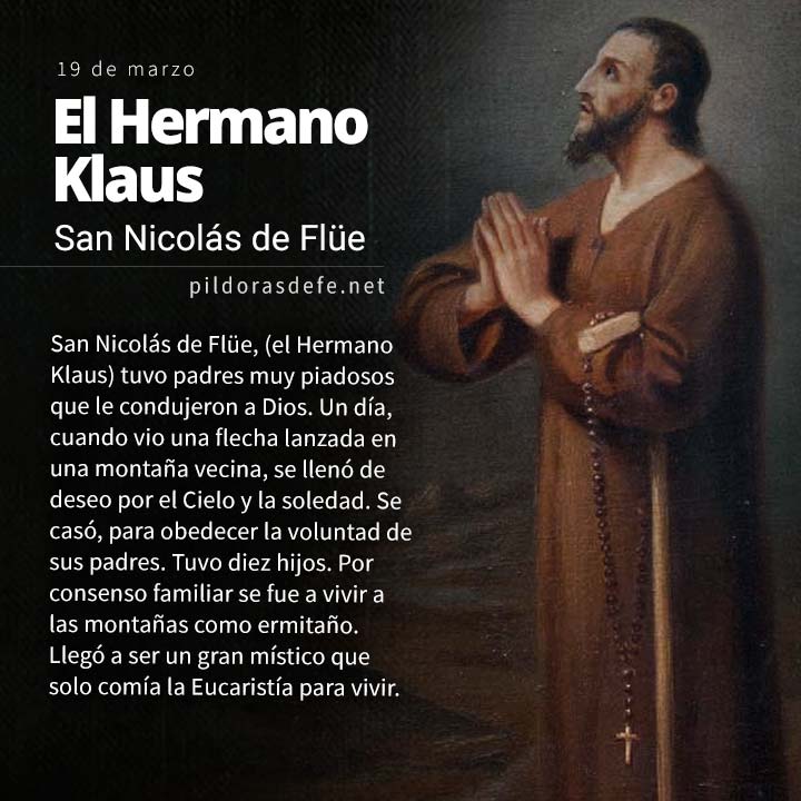 El hermano Klaus (San Nicolás de Flüe) el Santo de la Paz