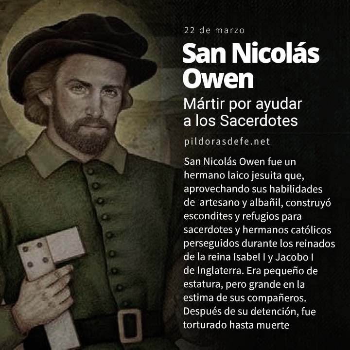 San Nicolás Owen, Hermano laico mártir por ayudar a los sacerdotes