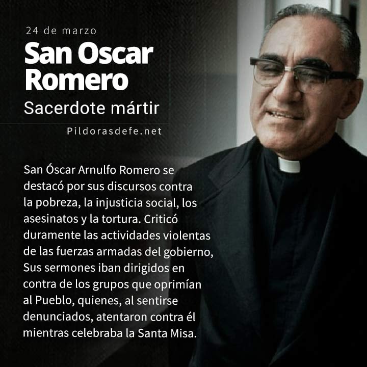 san oscar arnulfo romero sacerdote martir asesinado santa misa biografia