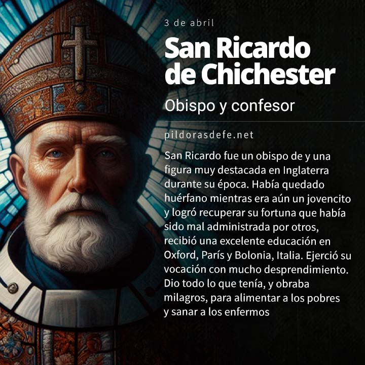 Santa Ricardo de Chichester, obispo y confesor