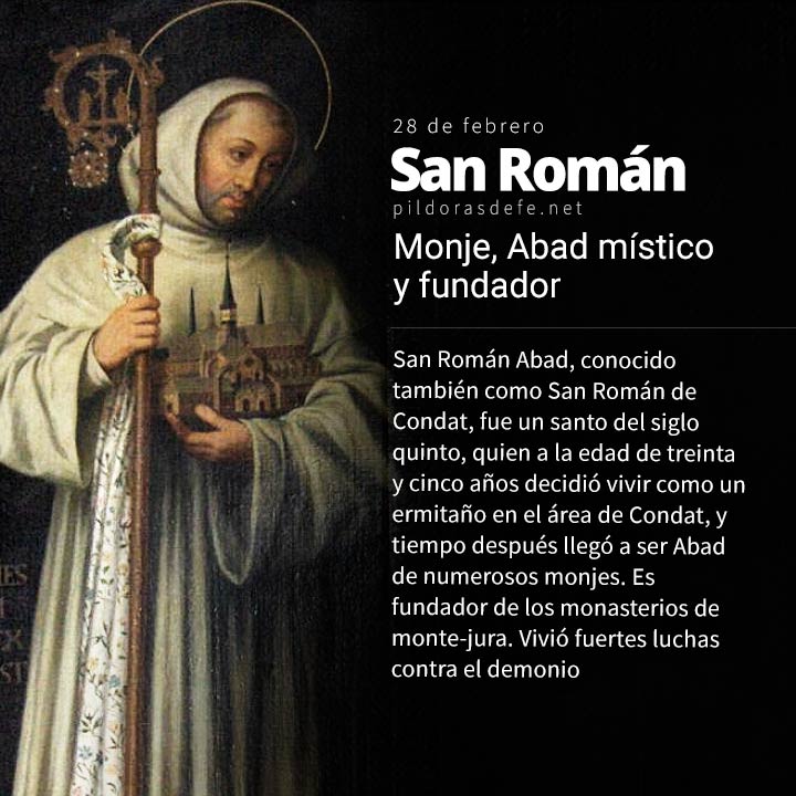 San Román, Monje, Abad místico que luchó contra el demonio