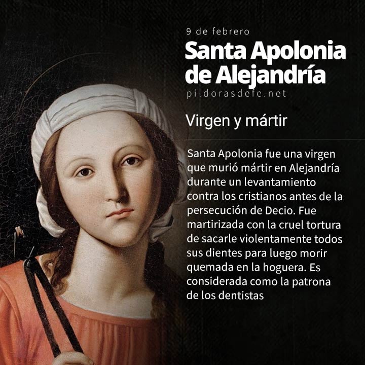 Santa Apolonia de Alejandría, virgen y mártir que es patrona de los odontólogos