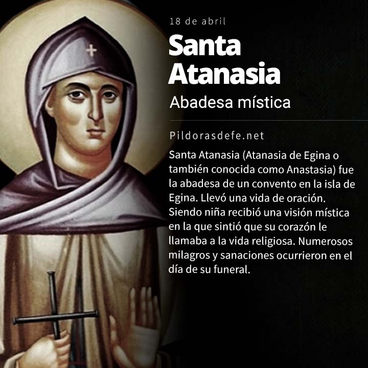 Santa Atanasia, Abadesa mística