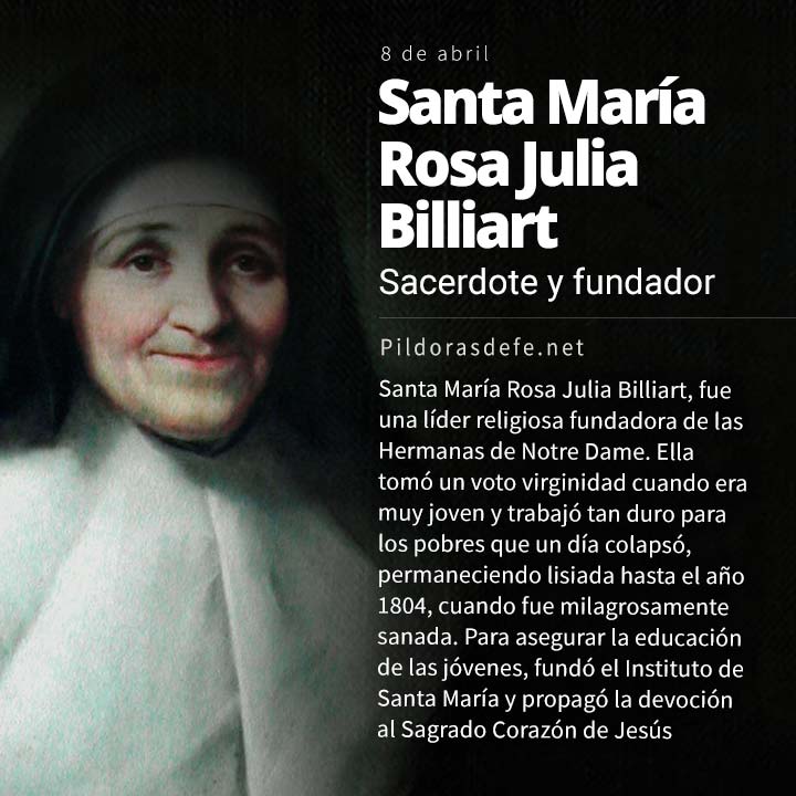 Santa María Rosa Julia Billiart, religiosa fundadora