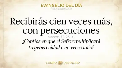 Evangelio de hoy Martes 26 de Mayo 2026: Marcos 10,28-31
