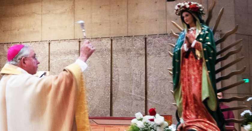 Where is God in this coronavirus pandemic Where there is love there is God statue our lady of Guadalupe