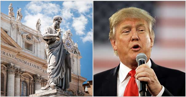 ciudad vaticano san pedro estatua donald trump presidente estados unidos