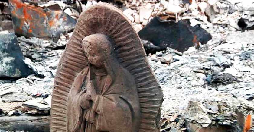 estatua virgen maria de guadalupe intacta huracan