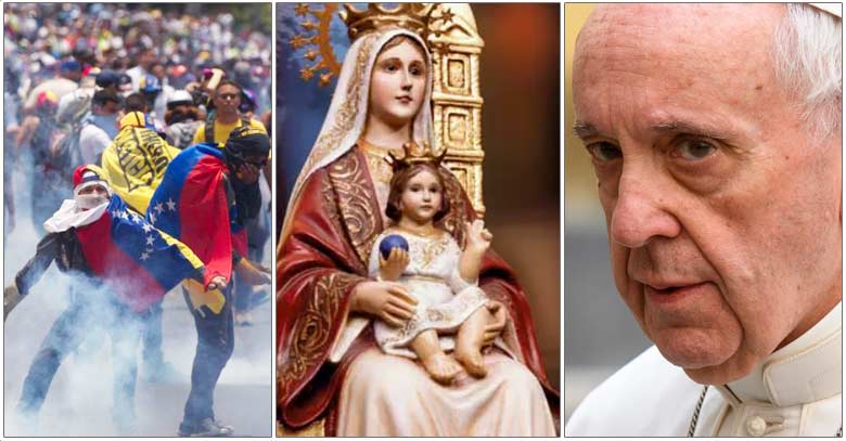 papa francisco oracion por venezuela virgen de coromoto fin de violencia