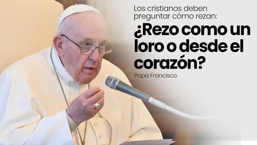 papa francisco pregunta rezar como loro desde corazon