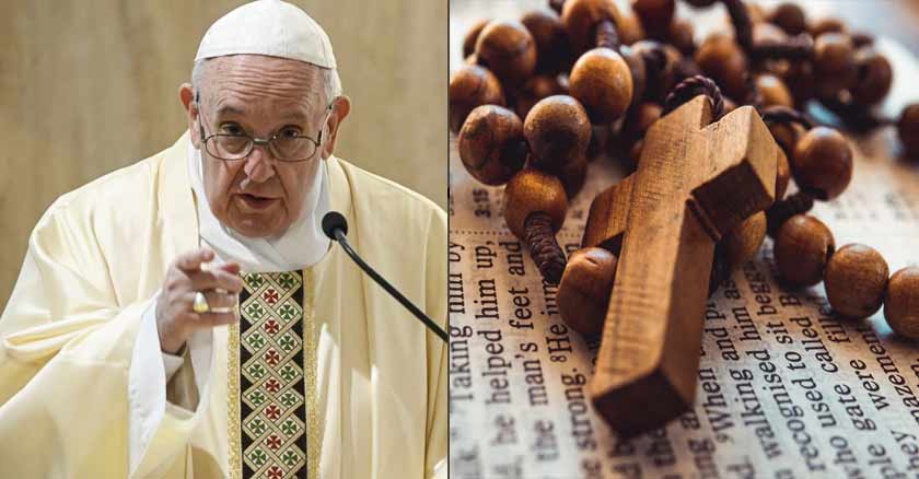 papa francisco redescubramos la belleza de rezar el rosario en casa mayo maria