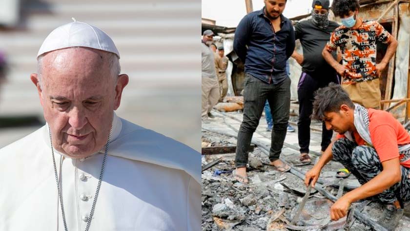 papa francisco reza victimas incendio hospital covid iraq