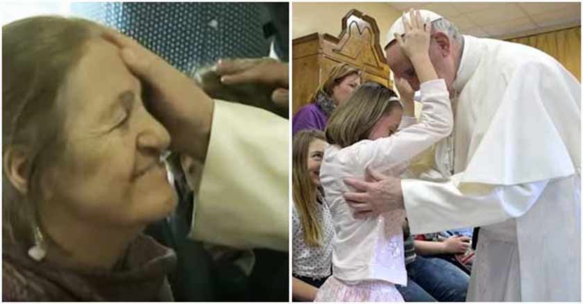 papa francisco visita centro de cuidado de ninos ciegos adultos mayores
