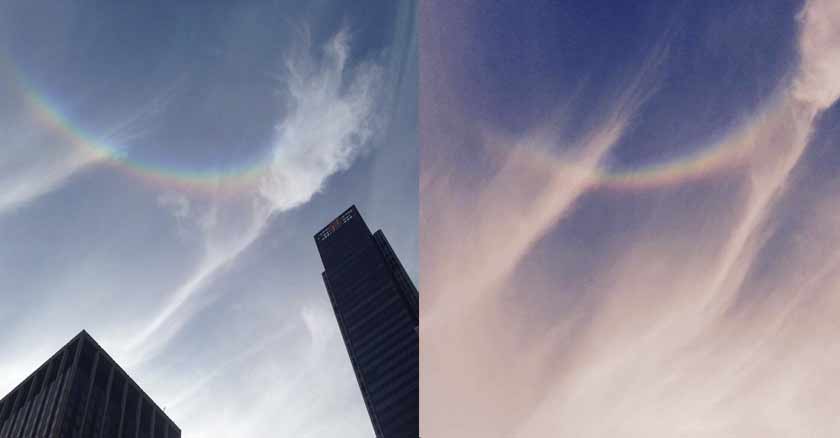 papa francisco visita nueva york arcoiris en cielo de nueva york